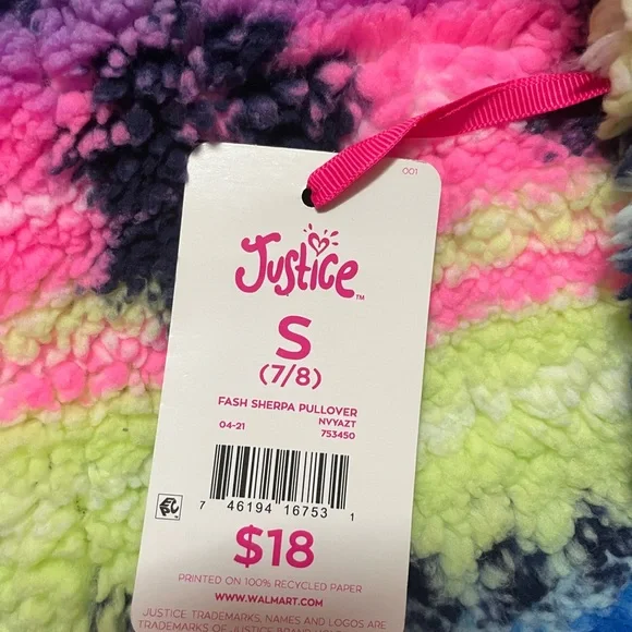 Justice girl zip hoodie s(7/8) - Picture 4 of 5